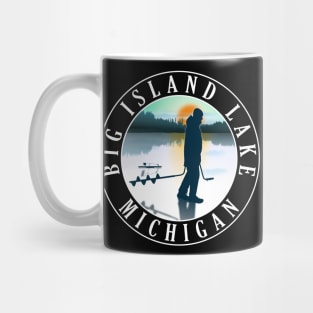 Big Island Lake Ice Fishing Michigan Sunset Mug